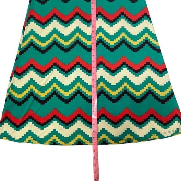 Moa Maxi Skirt Green Red Yellow Cream Digital Chevron Skirt Size Small - Picture 5 of 7